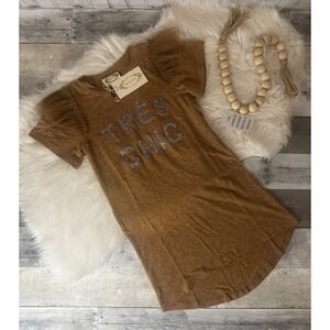 *NEW* Joyfolie Mia Joy Girls Dress Peyton in Heather Pecan Tres Chic Size 14